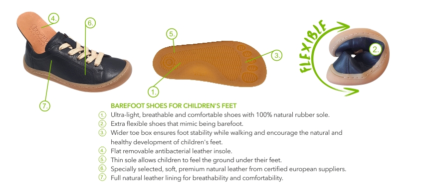 Zapato Barefoot Froddo D-VELCRO G3130208-5 Oliva (talla 21-24)