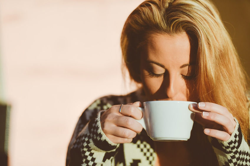 woman drinking tea